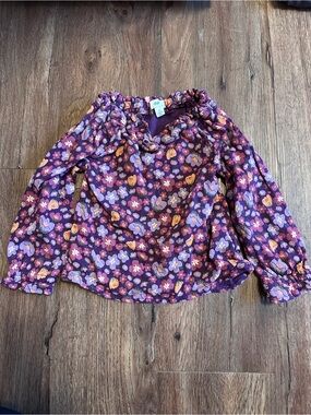 Purple Floral Off-Shoulder Kids shirt